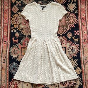 NWOT BCBG Irish Cable Knit CYDNEY Dress XS 100% Soft Wool Pleats St Patricks Day